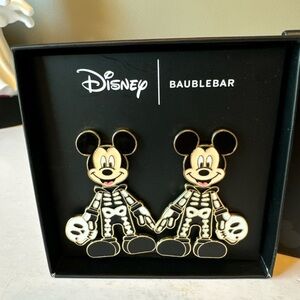 Disney BaubleBar Halloween Mickey Skelton earrings
